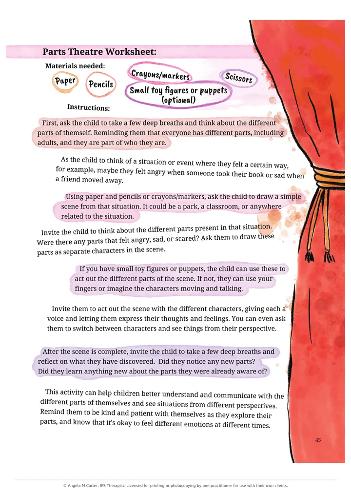 The Parts Theatre activity page