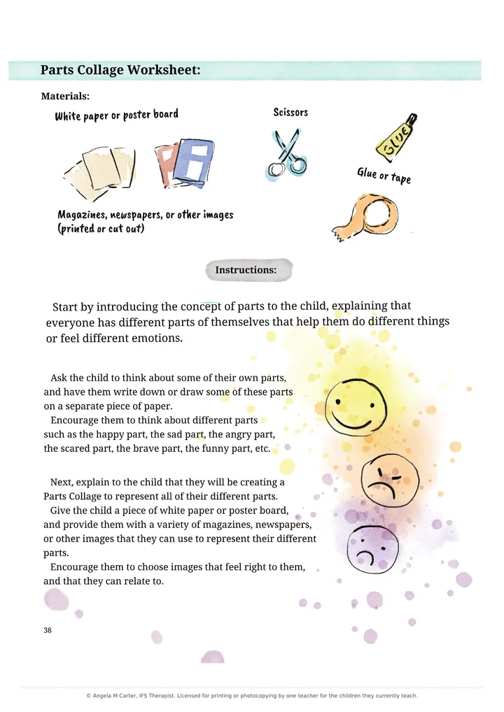 The Parts Collage activity page
