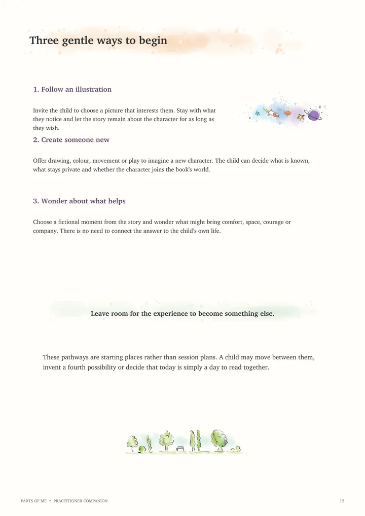 The Three Gentle Ways to Begin page from the Practitioner Companion