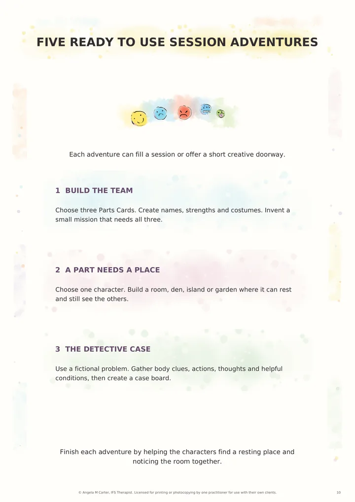 The Five Ready to Use Session Adventures page